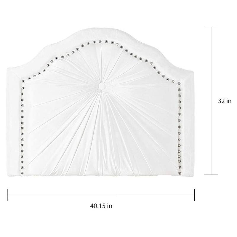 WhitePlush Pleated Double Bevel College Dorm Headboard