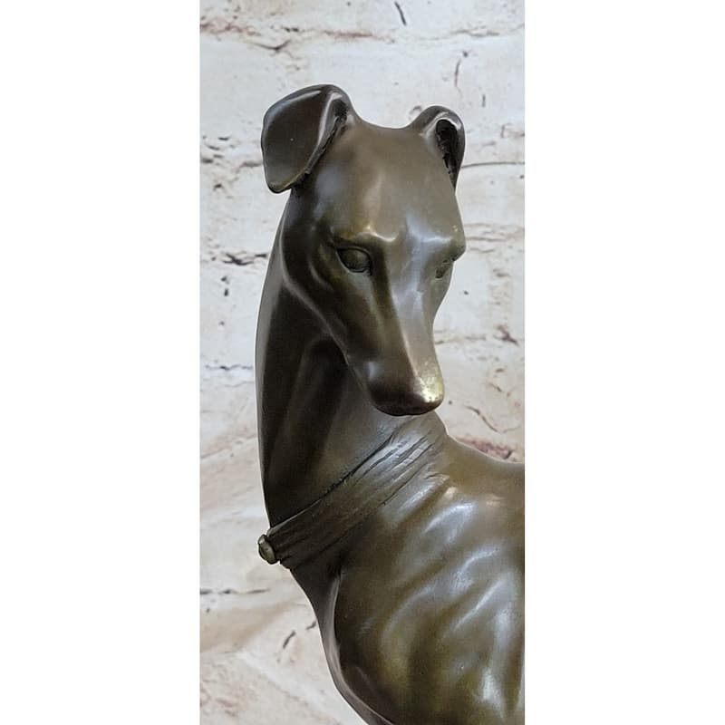 Handmade Large Bronze Of A Whippet Greyhound Imitative Dog Clic Masterpiece Figurine