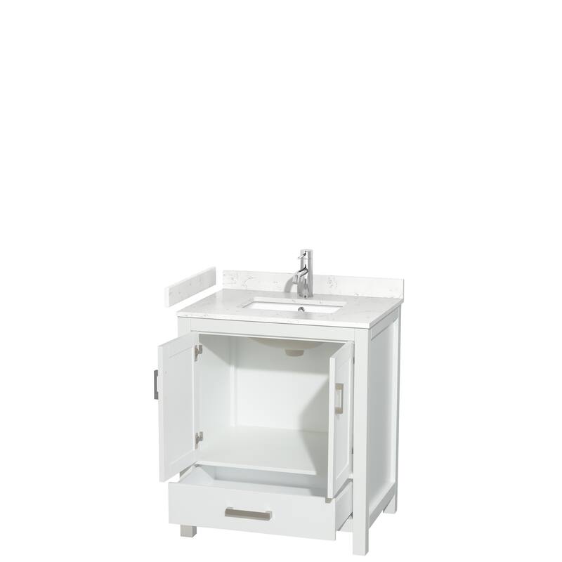 Sheffield Single Bathroom Vanity Set, Cultured Top, No Mirror