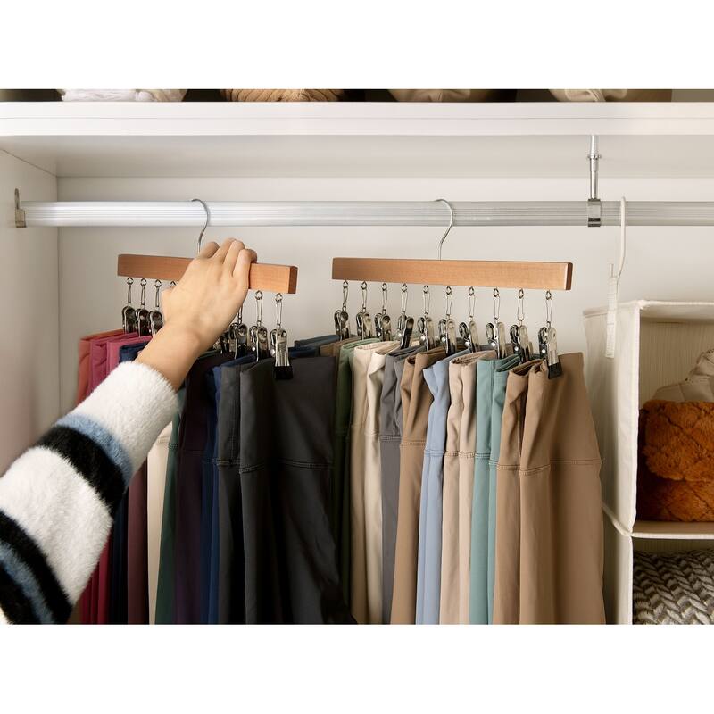 2-pack Hat Rack, Multi-Use Pants Hangerb with 10 Adjustable Stainless Steel Clips
