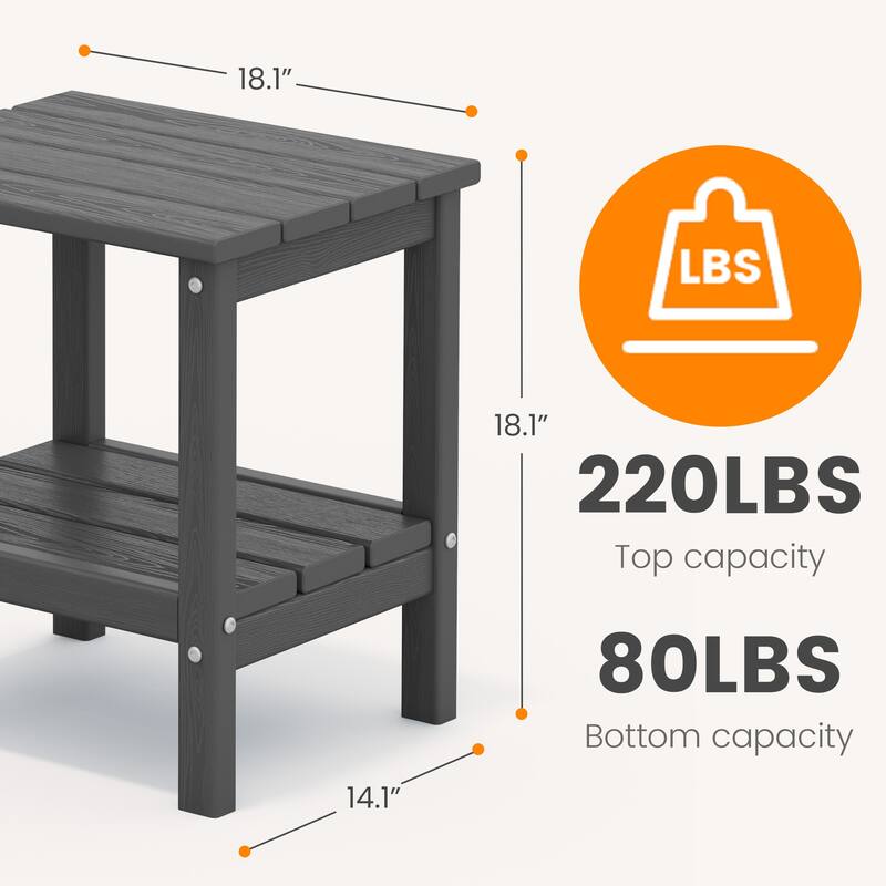 Outdoor HDPE Classic Double-Layer Adirondack Side Table