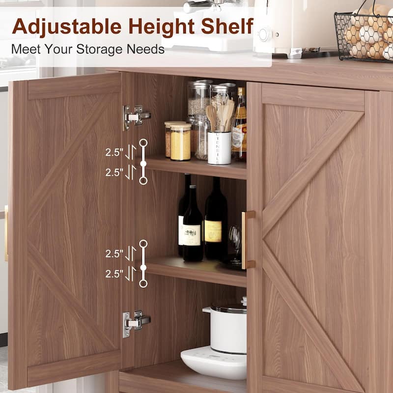 Storage Cabinet with Door, Floor Standing Kitchen Pantry Cabinet, Sideboard Buffet Table, Coffee Bar Cabinets