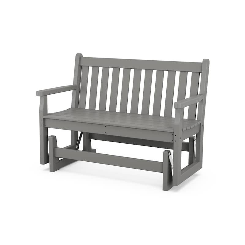 POLYWOOD Traditional 48-inch Outdoor Garden Glider Bench - Slate Grey