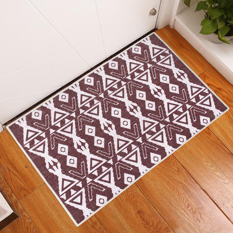 Sussexhome Heavy Duty Ultra Thin Non Slip Washable Cotton Indoor Rug - 2' x 3' - Maroon