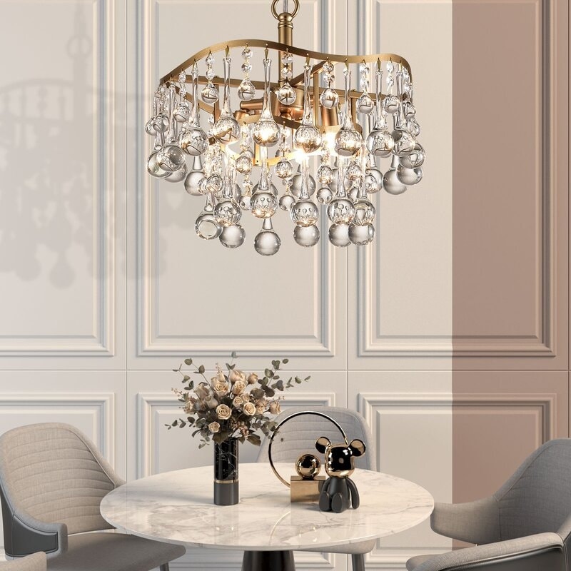 Maxax 4 Light Unique Tiered Chandelier with Crystal Accents