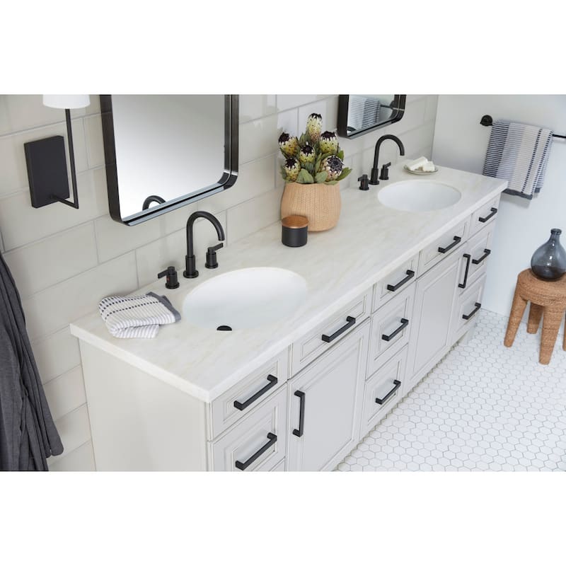Kingston Brass NuvoFusion Two-Handle 3-Hole Deck Mount Widespread Bathroom Faucet