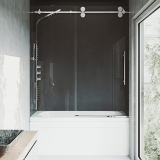 Vigo Vg60416066 Elan 66 High X 60 Wide Sliding Frameless Tub Vigo Vg60416066 Elan 66 High X 60 Wide Sliding Frameless Tub Door With 3 8 Gl Ships To Canada Ca 22064235