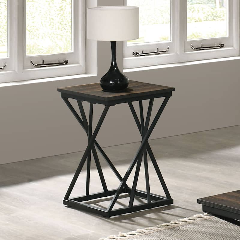 Furniture of America Briva Modern 3-Piece Wood Square Coffee Table Set