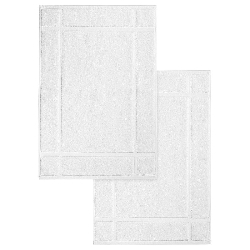 Luxurious Cotton 1350 GSM Bath Mats by Ample Decor- Pack of 2 - 34" X 20" - White