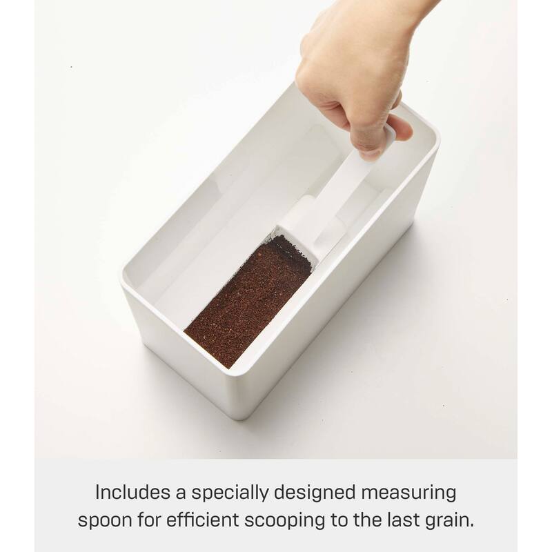 Yamazaki Home Vacuum-Sealing Coffee Storage, Polypropylene - L 3.62 x W 7.24 x H 6.06 inches