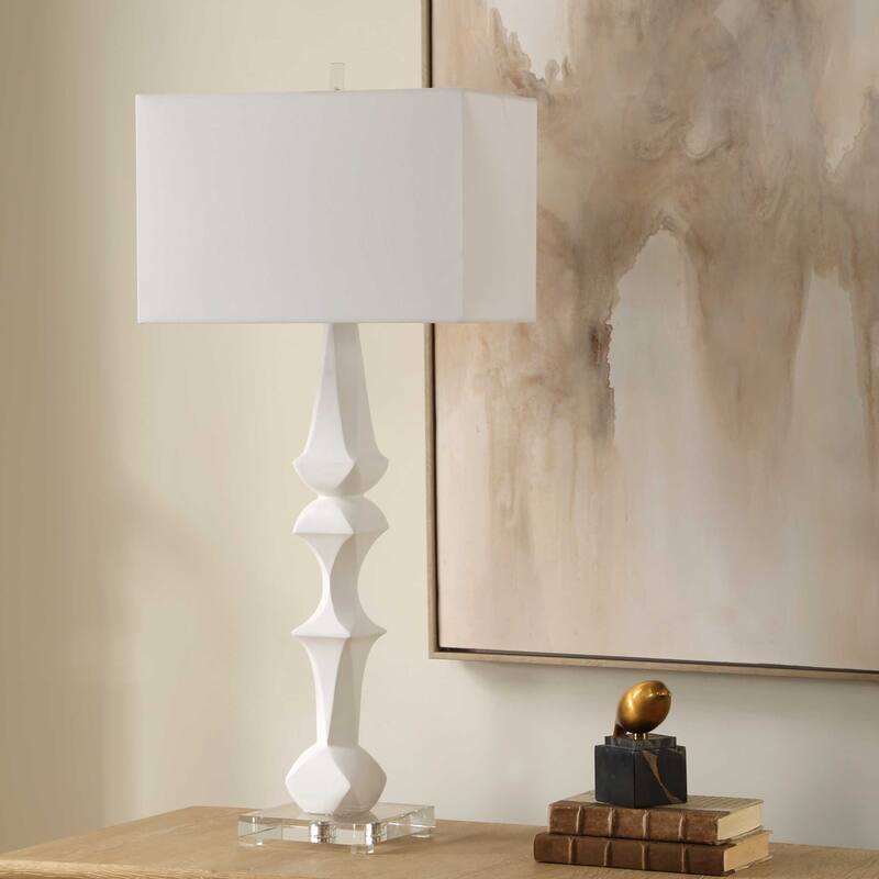 Uttermost Mayme White Table Lamp - 17.00" W x 37.50" H x 10.00" D