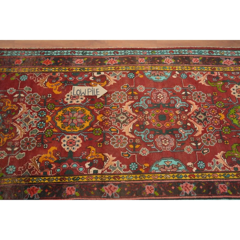 Hand Knotted Oriental 100% Wool Carpet Traditional Floral Oranges & Rust Lilian Runner Rug - 10' 0'' X 3' 6''