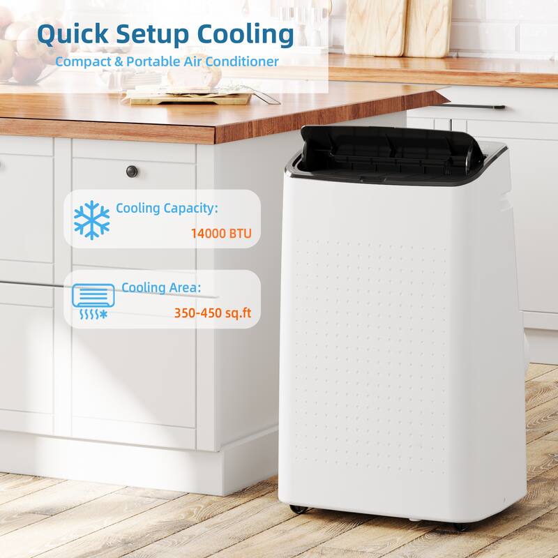 14,000Btu Portable Air Conditioner, Cools up to 750 Sq.ft