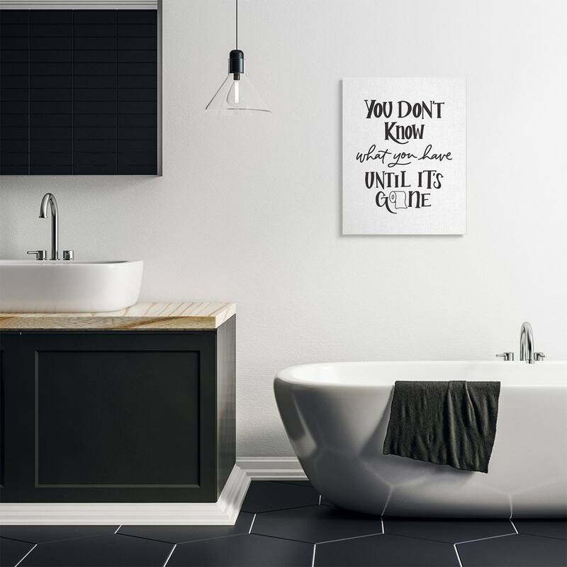 Stupell Bathroom Inspired 'Until It's Gone' Toilet Paper Phrase Canvas Wall Art Design By Amanda Houston