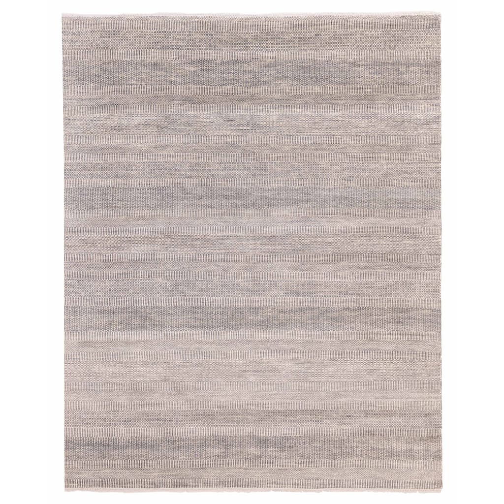 ECARPETGALLERY Hand-knotted Silk Shadow Grey Silk, Wool Rug - 7'11 x 9'9