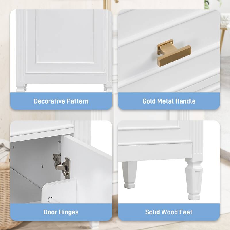 GDFStudio - Lucas Compact Modern Bathroom Vanity with Smart Storage