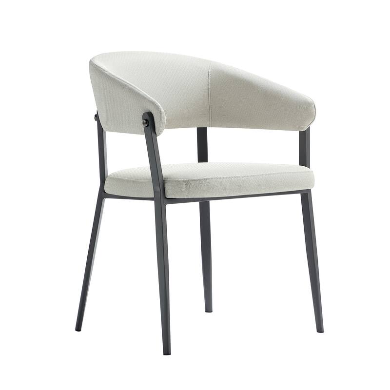 Manhattan Comfort Belle Stone Grey Textured Leatherette Dining Chair