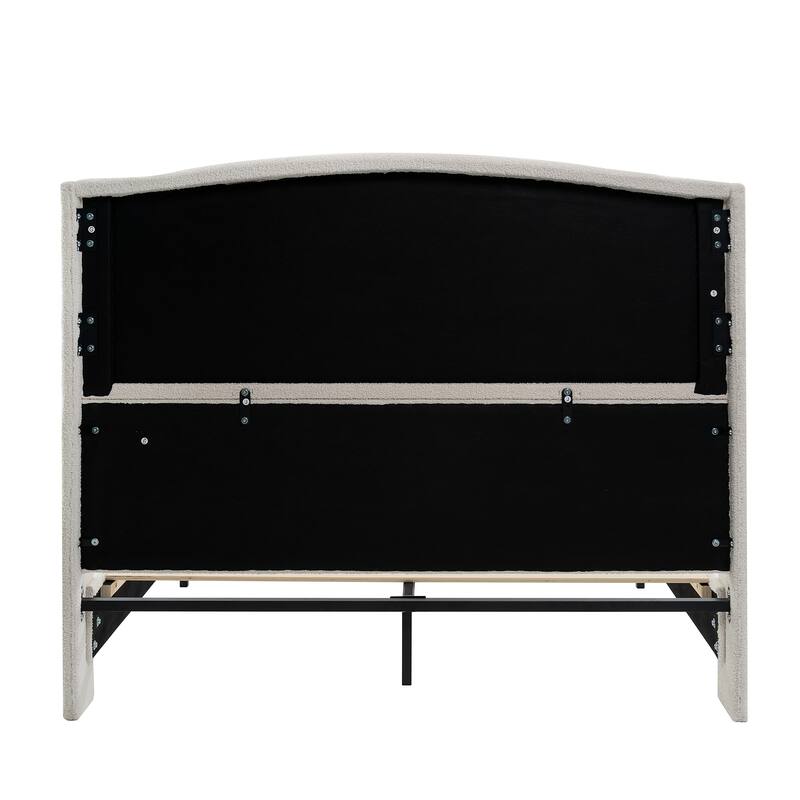 Queen Size Bed Frame with 49.21"High Back Upholstered Headboard
