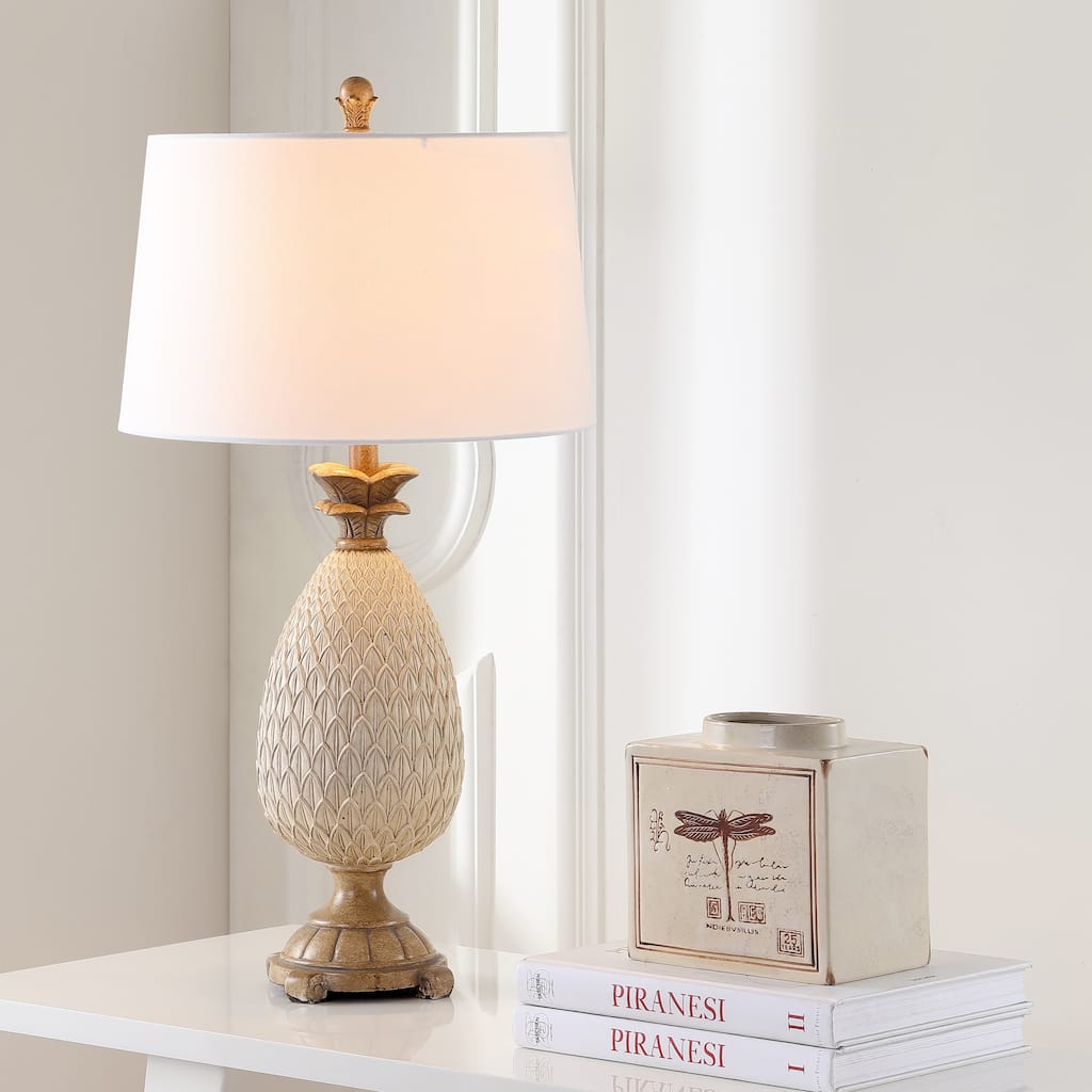 SAFAVIEH Lighting Alberdina 31-inch Cream LED Table Lamp (Set of 2) - 16"x16"x30.5" - 16Wx16Dx30H