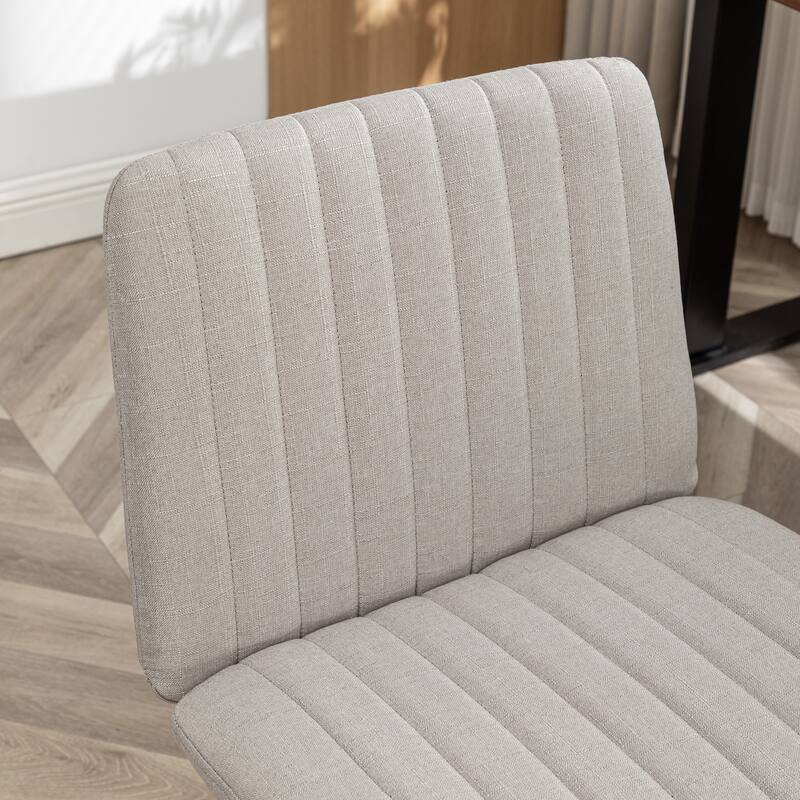 Armless Swivel Office Chair with Metal Base, 360 Swivel Ergonomic Computer Chair, Adjustable Height Fabric Task Chair - N/A