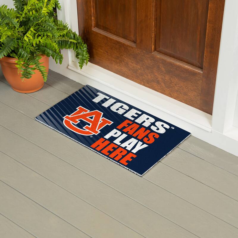 28 in. x 16 in. Auburn University "Fans Play Here" PVC Door Mat