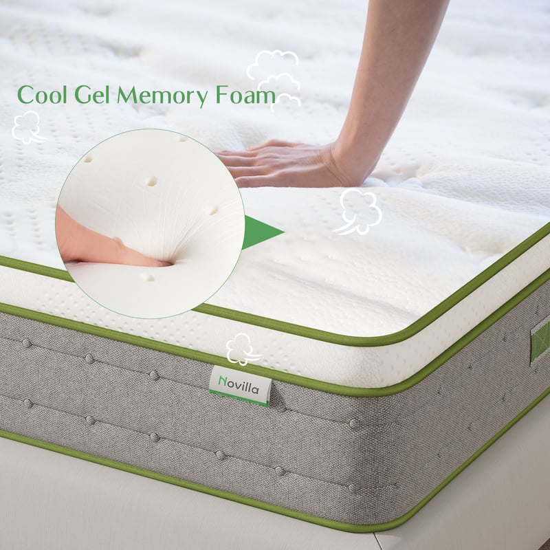 Novilla 10-inch Gel Memory Foam Hybrid Innerspring Mattress in a Box