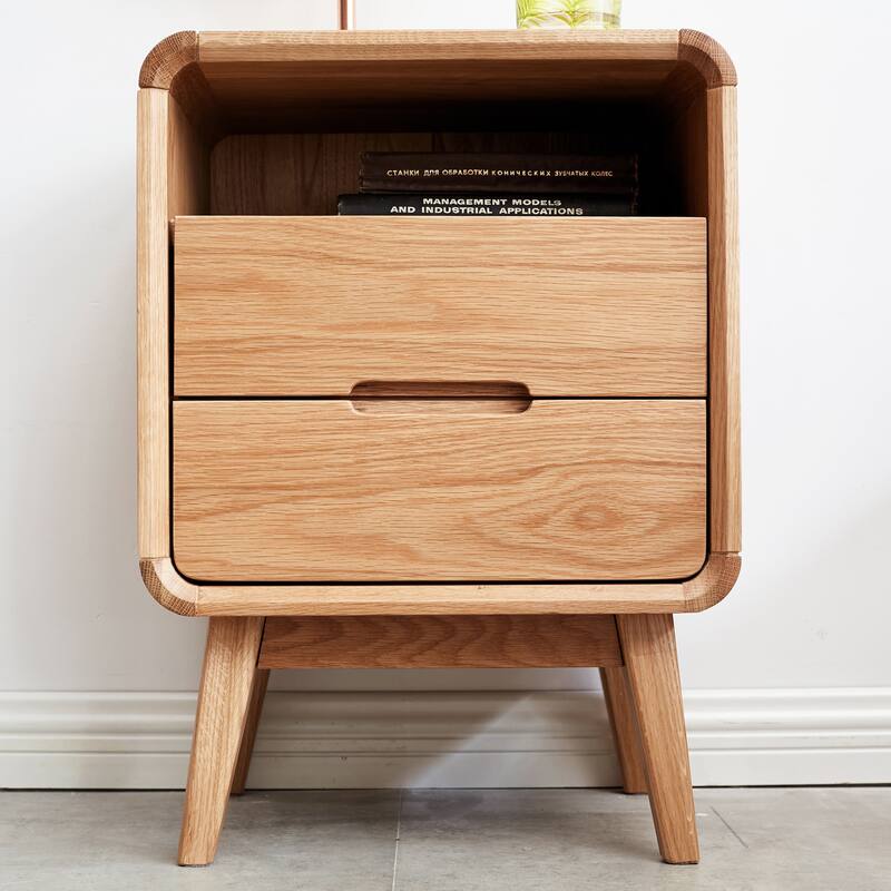 Pure Solid Wood Bedside Cabinet Modern Simple Nightstands Oak Bedside Cabinet Nordic Bedroom Solid Beech Storage Cabinet