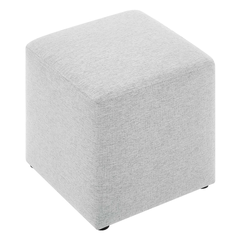 Callum 17"/28" Square Woven Heathered Fabric Upholstered Ottoman