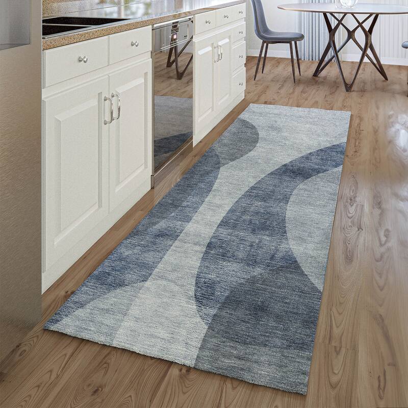 Premium Washable Super Soft Contemporary Vibes Mayfield Rug - Blue - 2' 3" x 7' 6" - Runner