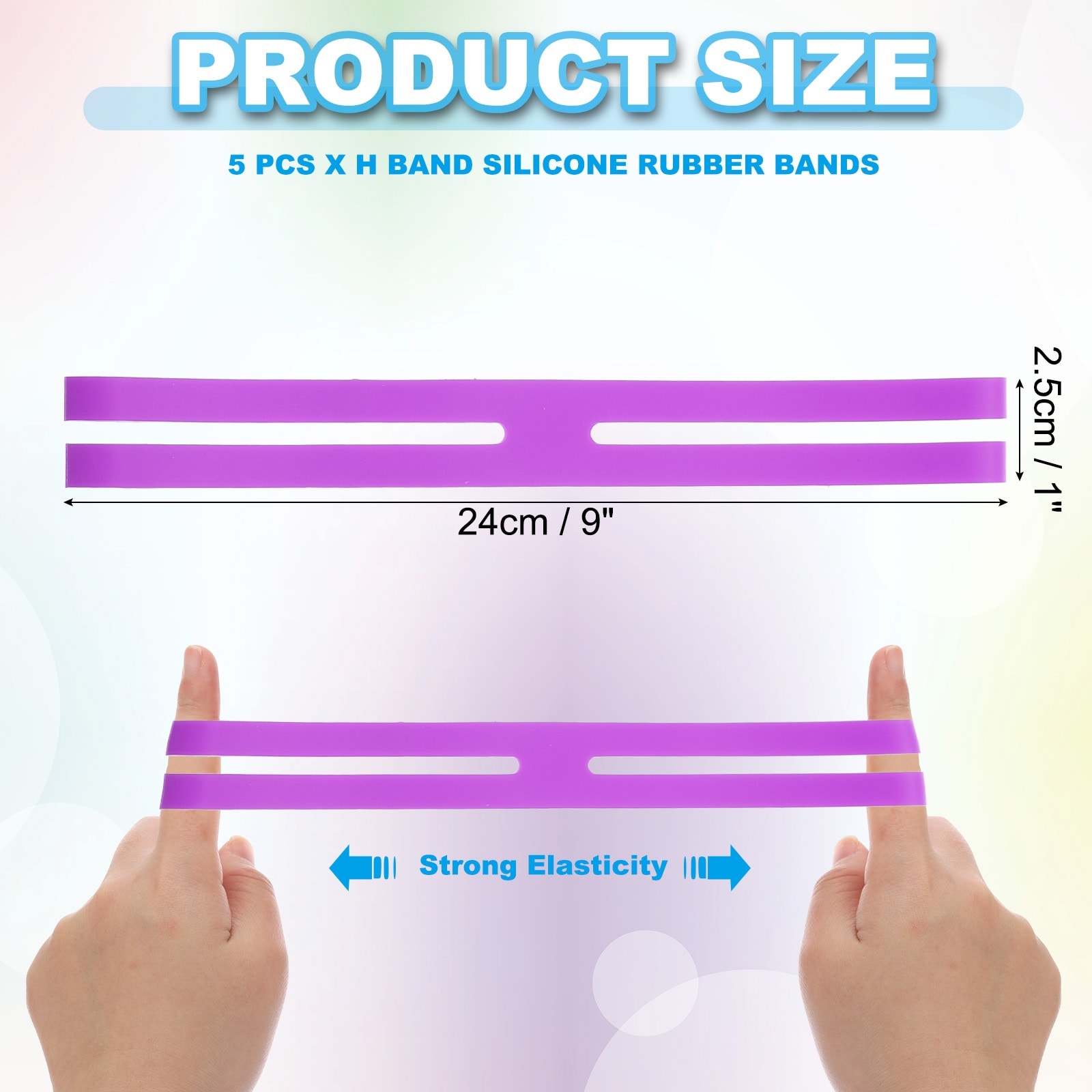 H Band Silicone Rubber Bands, Strong Elastic Silicone Bands Rubber Wrapping Bands for Books