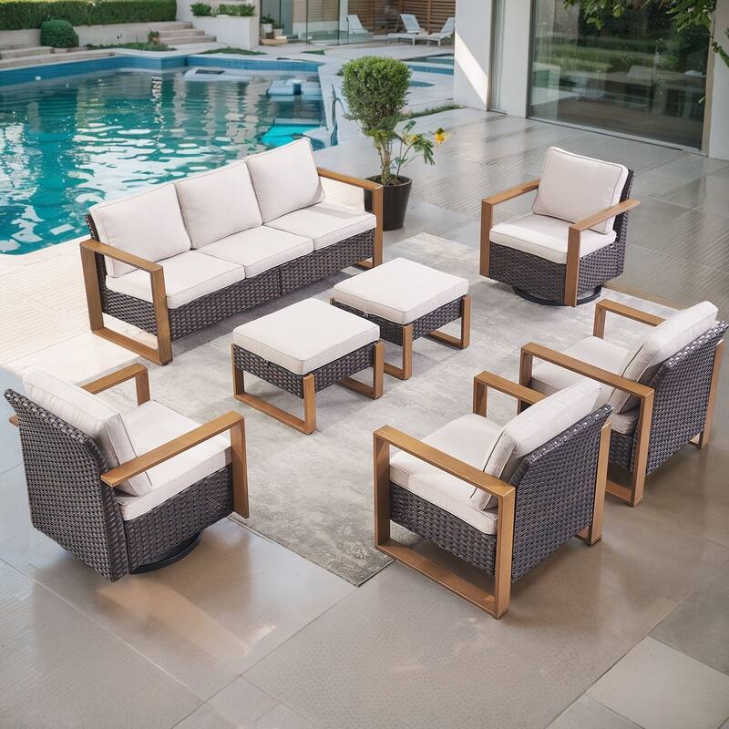 Gymojoy Outdoor Wicker Patio Furniture Sofa Set
