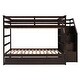 preview thumbnail 14 of 65, Wooden Bunk Bed Storage Bed with Twin Size Trundle and 3 Storage Stairs