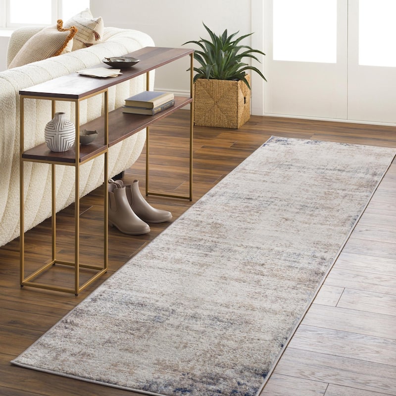 Livabliss Roma Minimalist Abstract Area Rug - Taupe - 2' 7" x 7' 3"