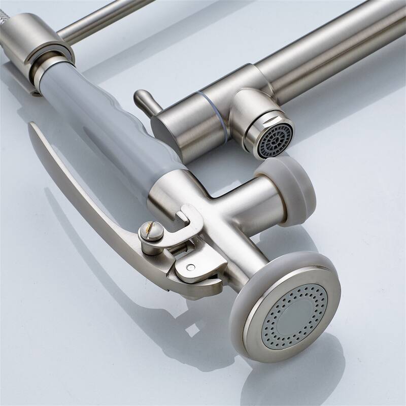Commercial Pull-Down Kitchen Faucet - Brushed Nickel, Single Handle