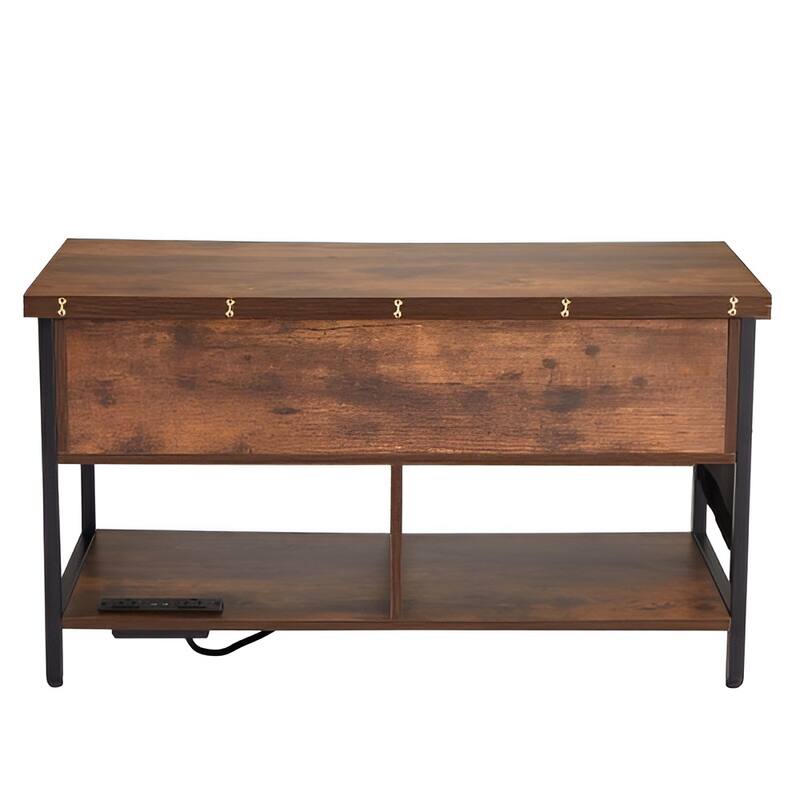 4-in-1 Coffee Table with Lift Top, Storage USB and LED for Living Room - 39.37 x 19.69 x 21.73 in