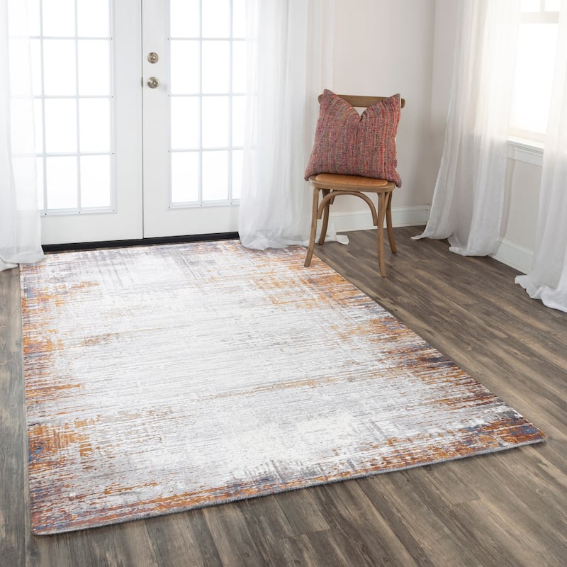 Alora Decor Opal Ivory and White Multi-colored Abstract Rug