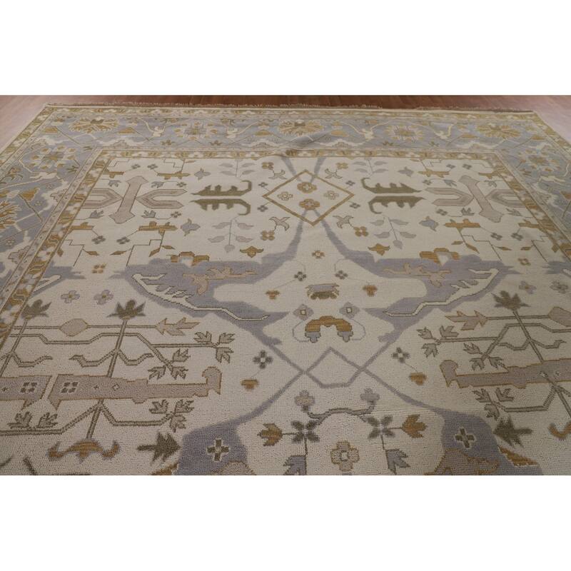 Large Oushak Oriental Area Rug Hand-Knotted Wool Carpet - 12'2" x 17'7"