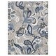 5' x 7' Blue Gray Jacobean Floral Indoor Outdoor Area Rug - 6' x 7 ...