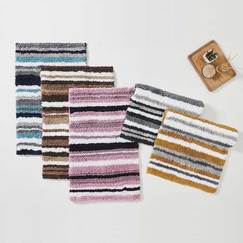 Better Trends Bath Rug 100% Polyester Super Absorbent Anti-Skid TPR Backing Bathroom Rug For Shower,Sink Mats Griffie Collection
