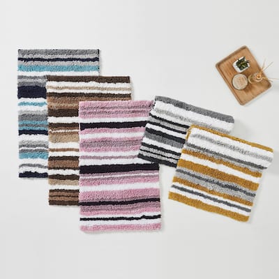 Better Trends Bath Rug 100% Polyester Super Absorbent Anti-Skid TPR Backing Bathroom Rug For Shower,Sink Mats Griffie Collection