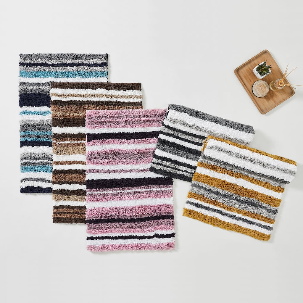 Better Trends Bath Rug 100% Polyester Super Absorbent Anti-Skid TPR Backing Bathroom Rug For Shower,Sink Mats Griffie Collection