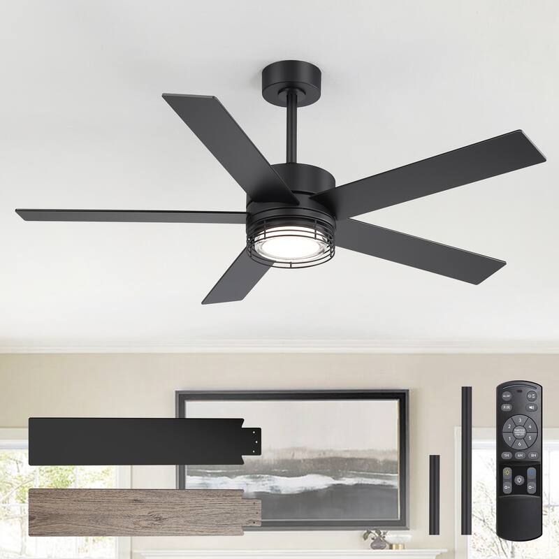 72/52-inch Reversible 8/5-Blade Dimmable LED Ceiling fan with Light and Remote