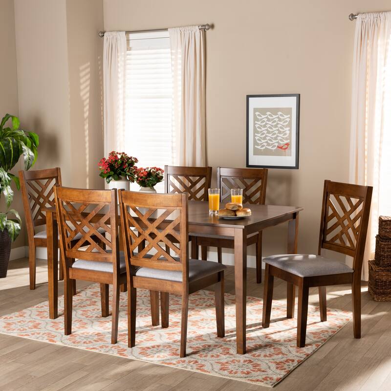 Caron Modern and Contemporary Transitional 7-Piece Dining Set