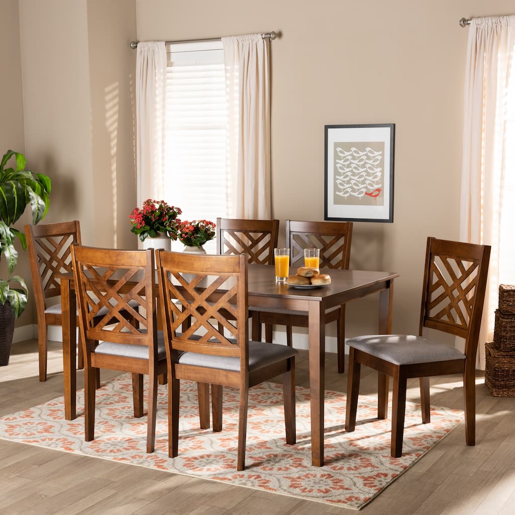Caron Modern and Contemporary Transitional 7-Piece Dining Set