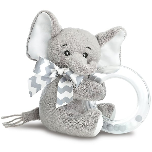 slide 2 of 6, Bearington Lil' Spout 5.5" Baby Elephant Plush Rattle