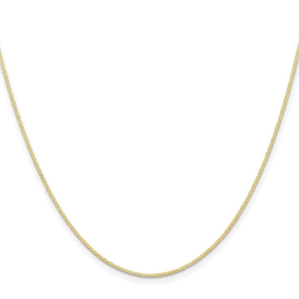 Curata 14k Yellow Gold 0.8mm Serpentina Chain Necklace (Spring-ring)