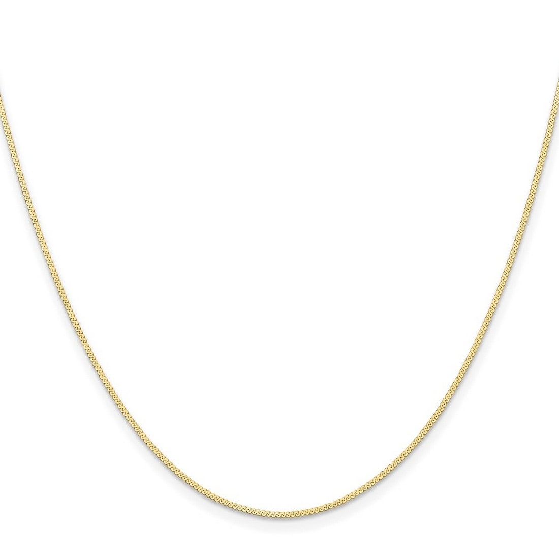 Curata 14k Yellow Gold 0.8mm Serpentina Chain Necklace
