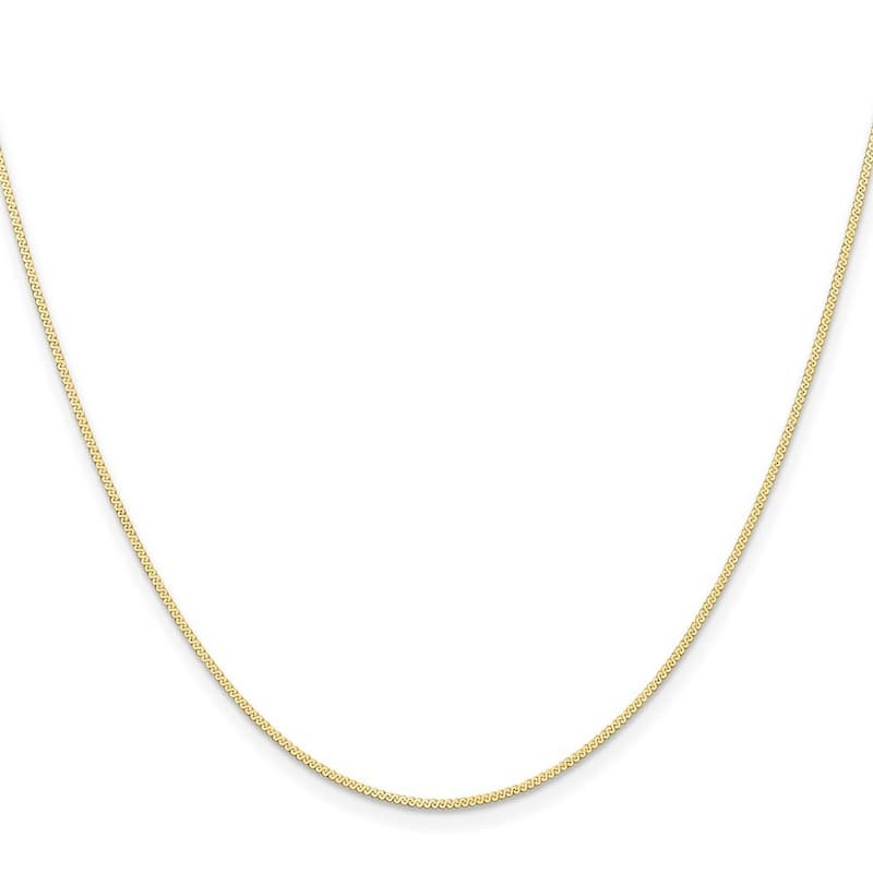 Curata 14k Yellow Gold 0.8mm Serpentina Chain Necklace (Spring-ring)