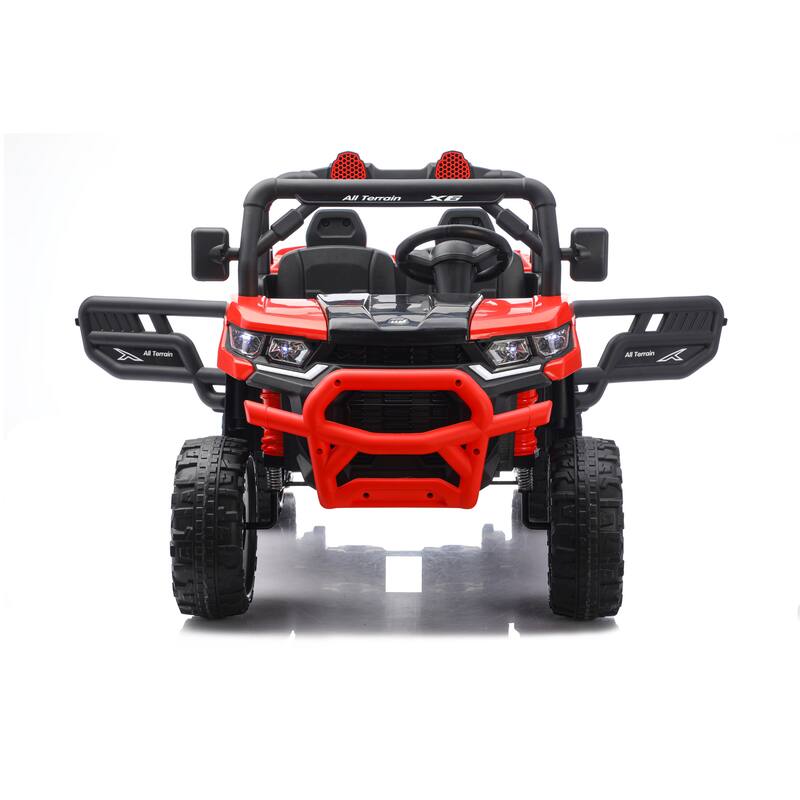 24V 2 Seater Ride on Dump Truck, 4WD 6-Wheel Ride on Toys with Remote Control, Ride on UTV Car with Electric Dump Bed