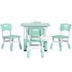 preview thumbnail 1 of 6, 5 Piece Green Kids Table and Chair Sets with Adjustable Height and Under Storage Box - 23.6" L x 23.6" W x 18.1"-22.8" H Green